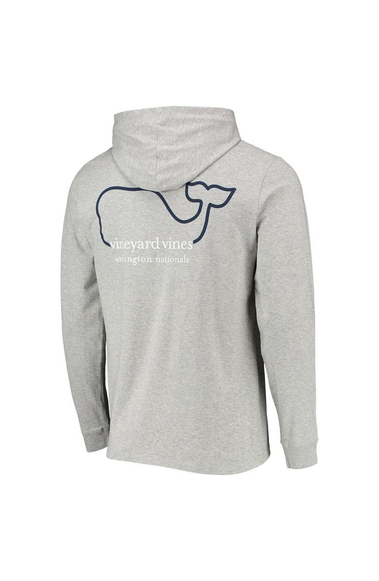 vineyard vines Men's Vineyard Vines Heathered Gray Washington Nationals Logo Hoodie Long Sleeve T-Shirt, Alternate, color,