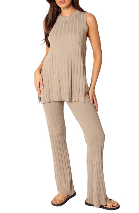 Alice Rib Tank Top/Slit Pants Set Alice Rib Tank Top/Slit Pants Set
