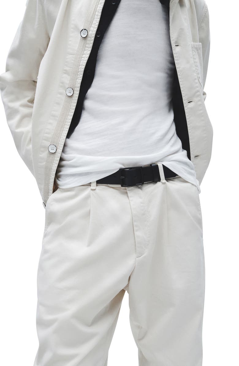 rag & bone Pleated Stretch Cotton Chino Pants, Alternate, color, Turtledove