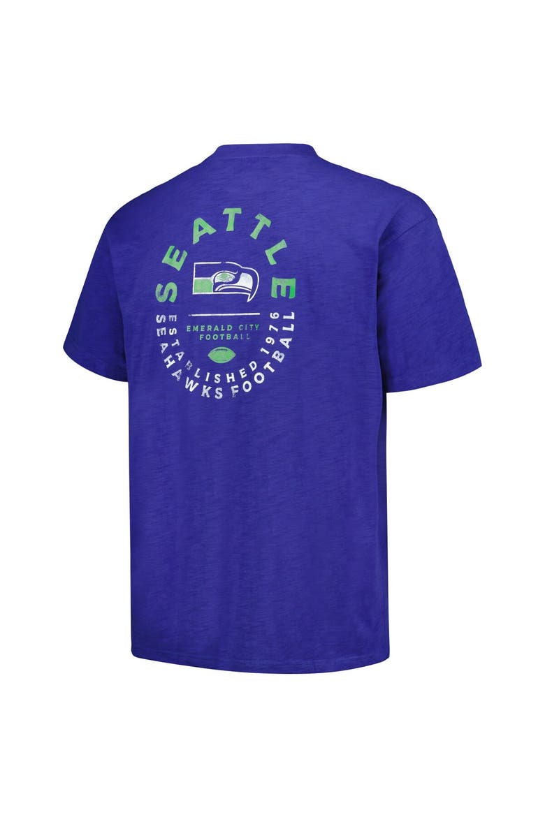 Men's Profile Royal Seattle Seahawks Big & Tall Two-Hit Throwback T-Shirt, Alternate, color, Royal