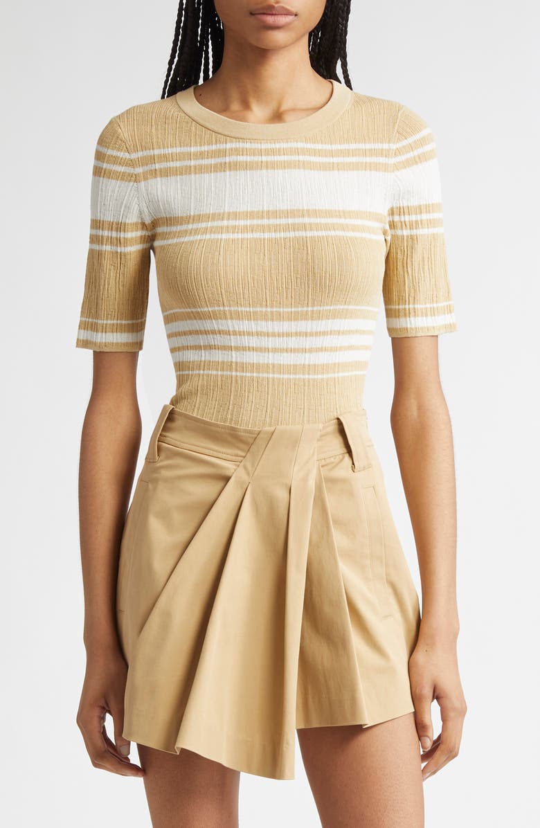 A.L.C. Jack Stripe Cotton Blend Knit Top, Main, color, Lark/ Bright White