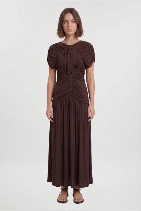 Ruched Jersey Maxi Dress
