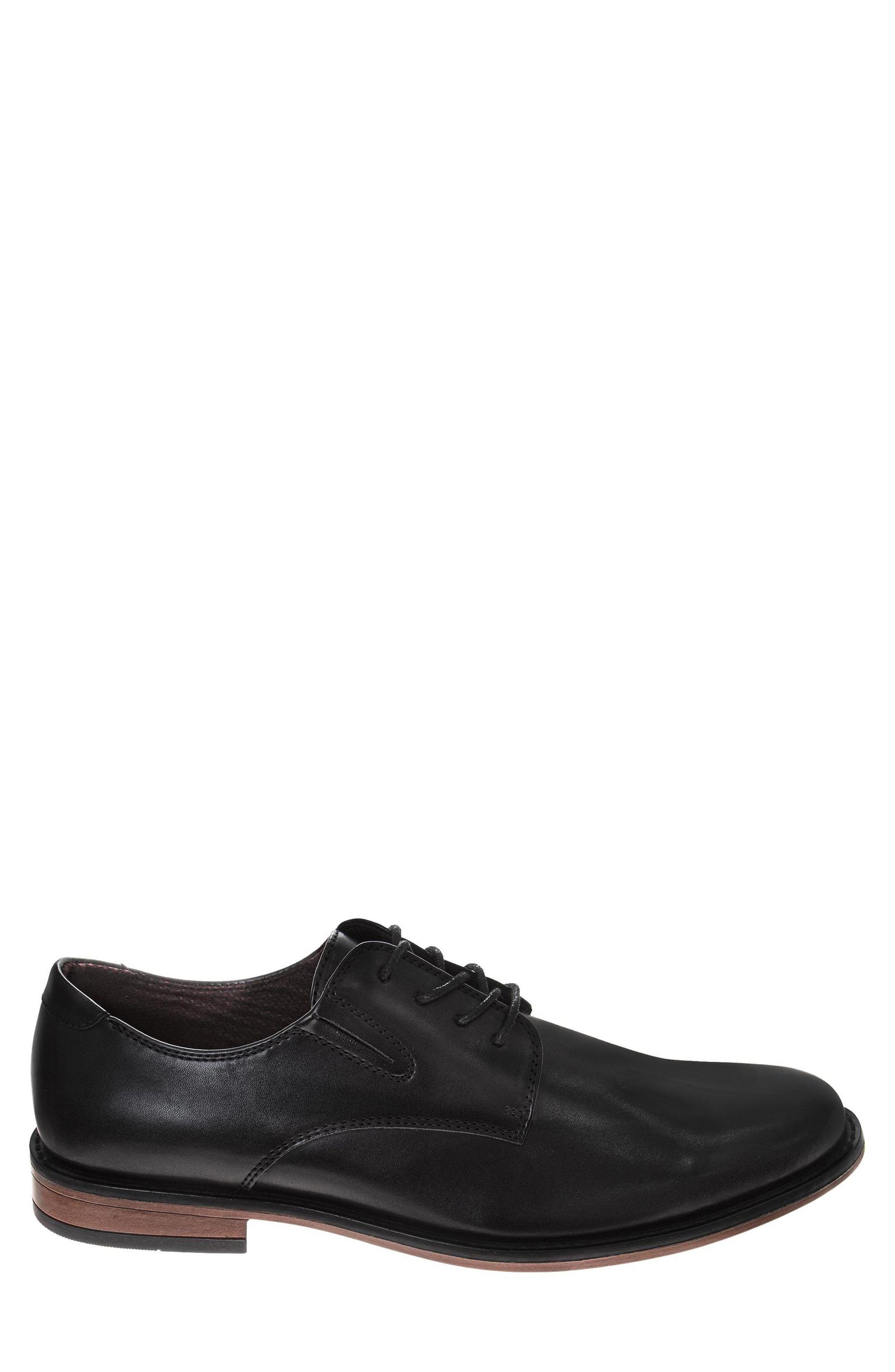 Plain Toe Faux Leather Derby, Alternate, color, BLACK