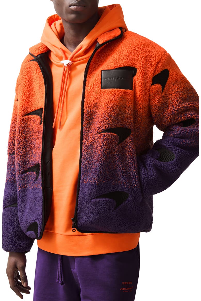 MAPLUS HP3 ブルー バイオレット オレンジ2 Reiss x McLaren Drift Ombré Fleece Jacket (Men) | Nordstrom