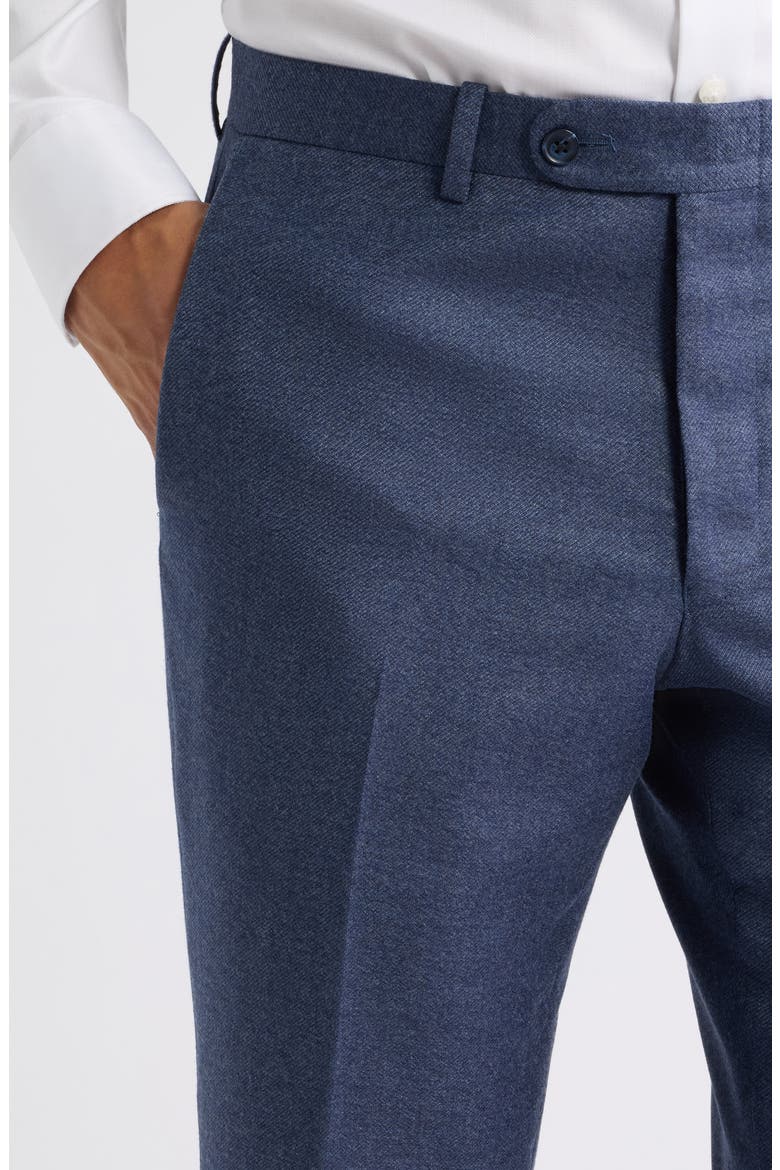 Harker Flat Front Wool & Cashmere Trousers, Alternate, color, BLUE