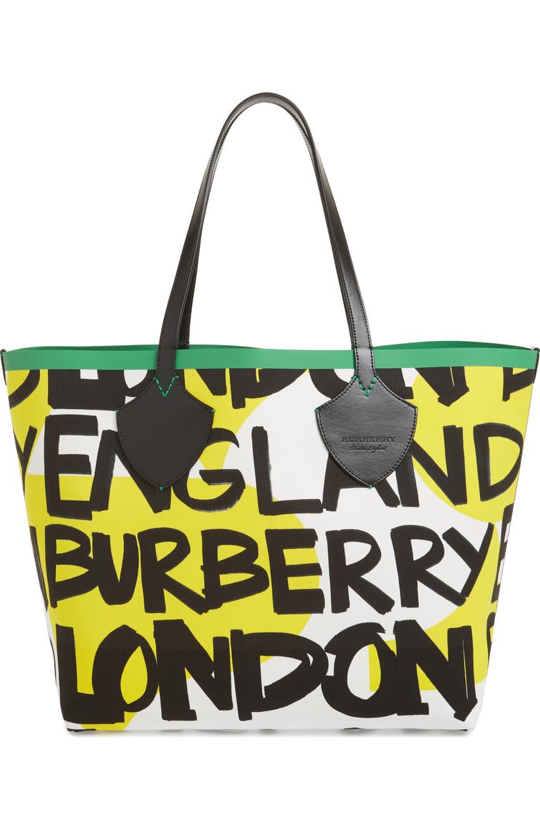 Burberry Giant Graffiti Print Reversible Tote, Main, color,