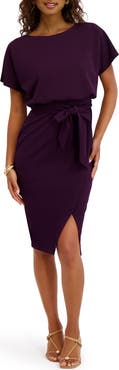 Kensie Tie Front Blouson Dress