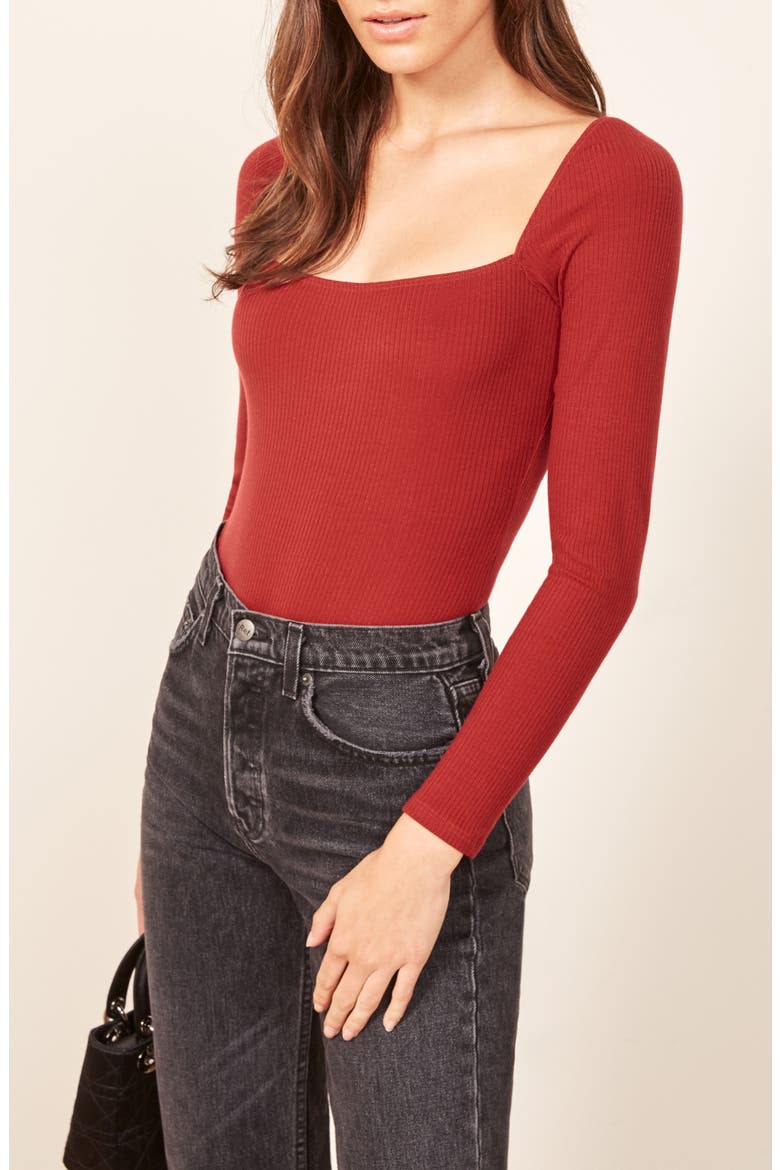 Gaia Bodysuit, Alternate, color, CRIMSON