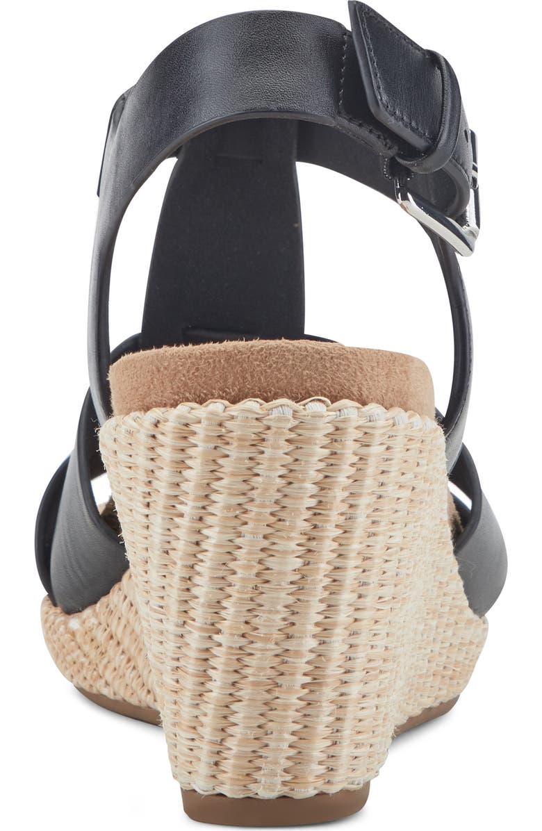 Rockport Belle Wedge Sandal, Alternate, color, Black Leather