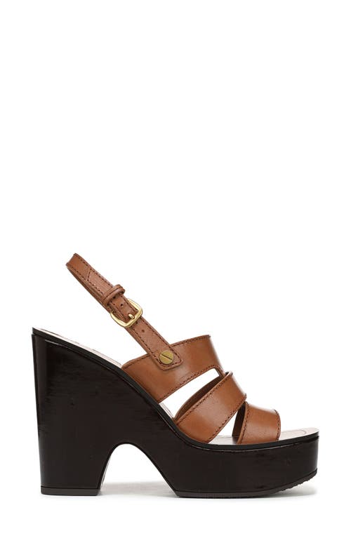 Veronica Beard Peony Leather Slingback Platform Sandals In Honey