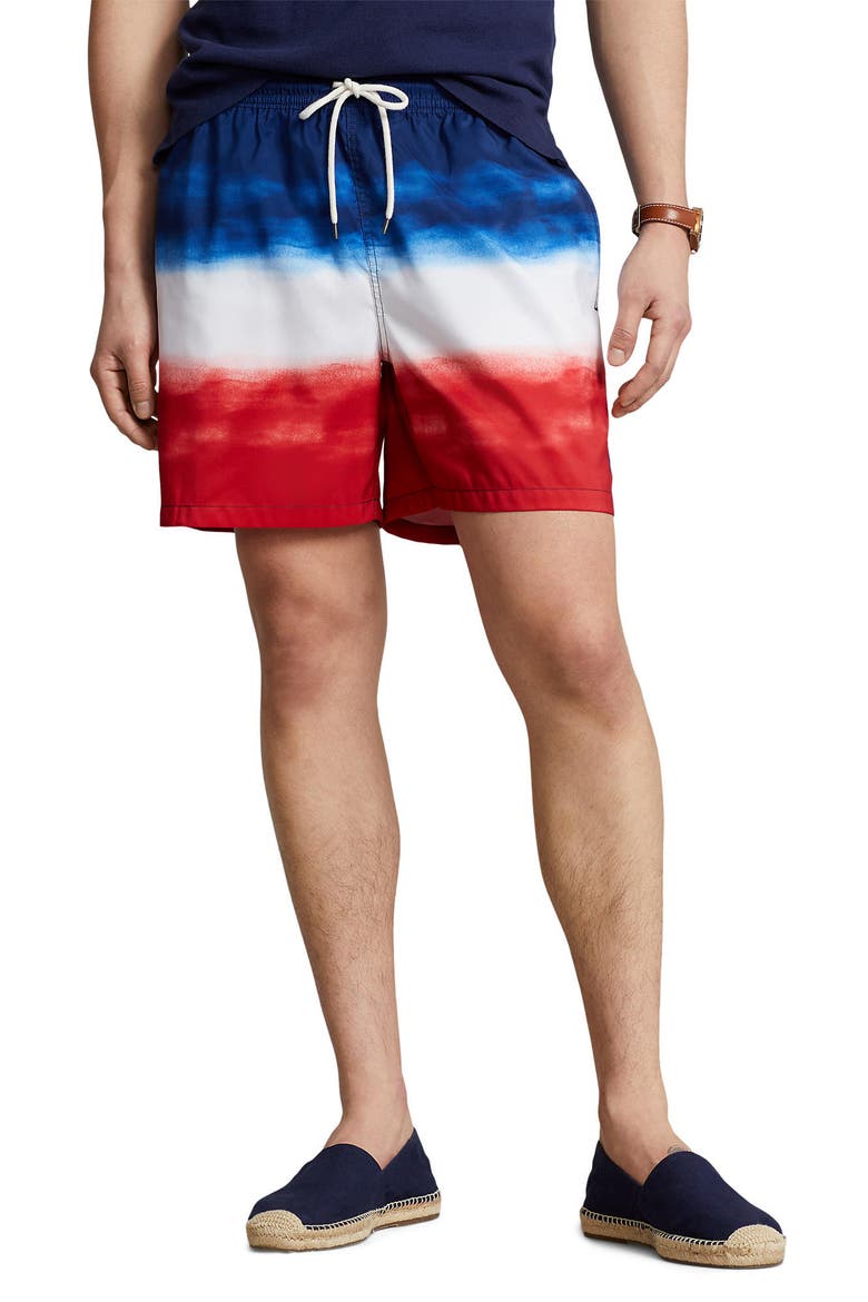 Ombré Swim Trunks, Main, color, RWB OMBRE