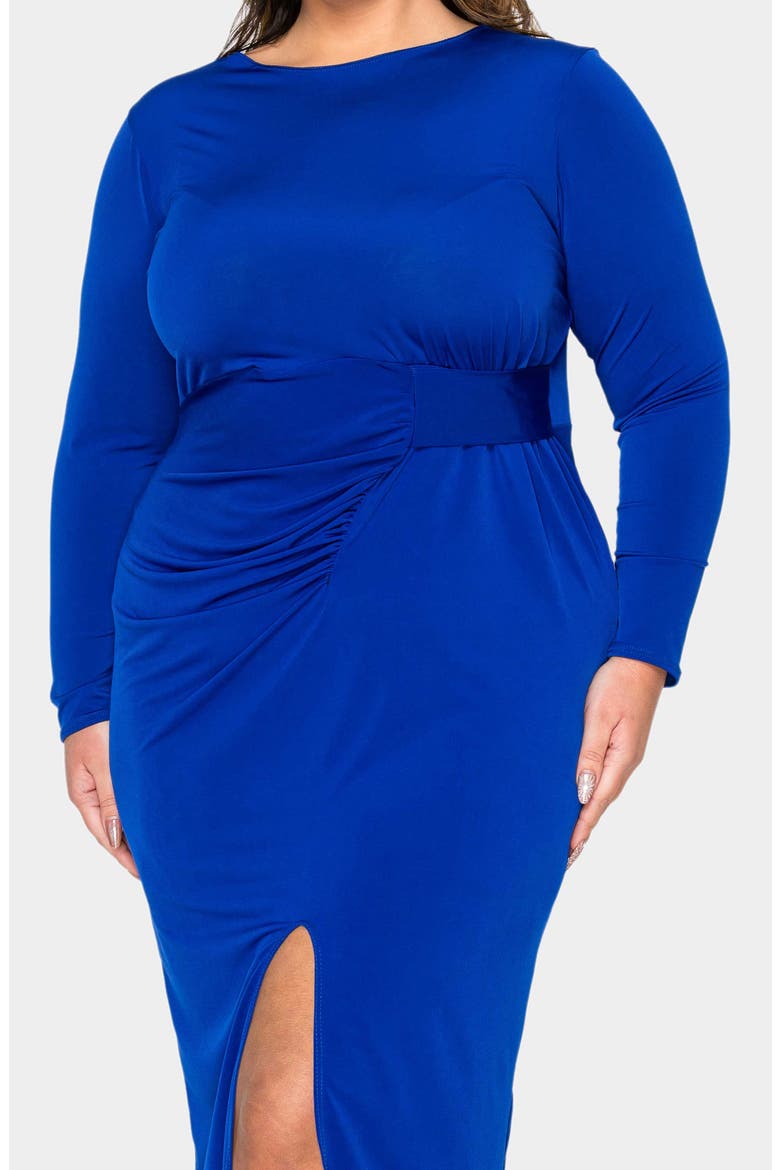 Estelle Ruched Body-Con Midi Dress, Alternate, color, ROYAL