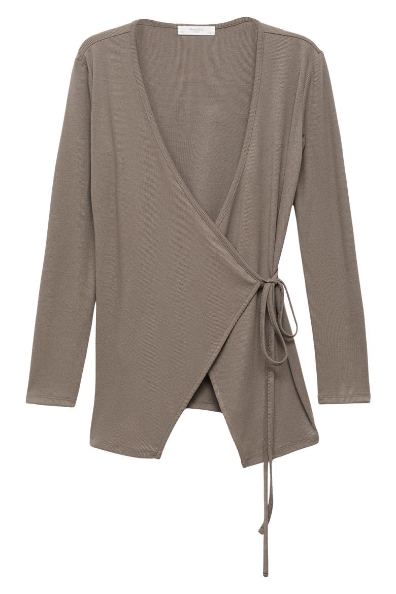 Wrap Rib Cardigan, Alternate, color, MEDIUM BROWN