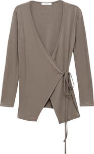 MANGO Wrap Rib Cardigan