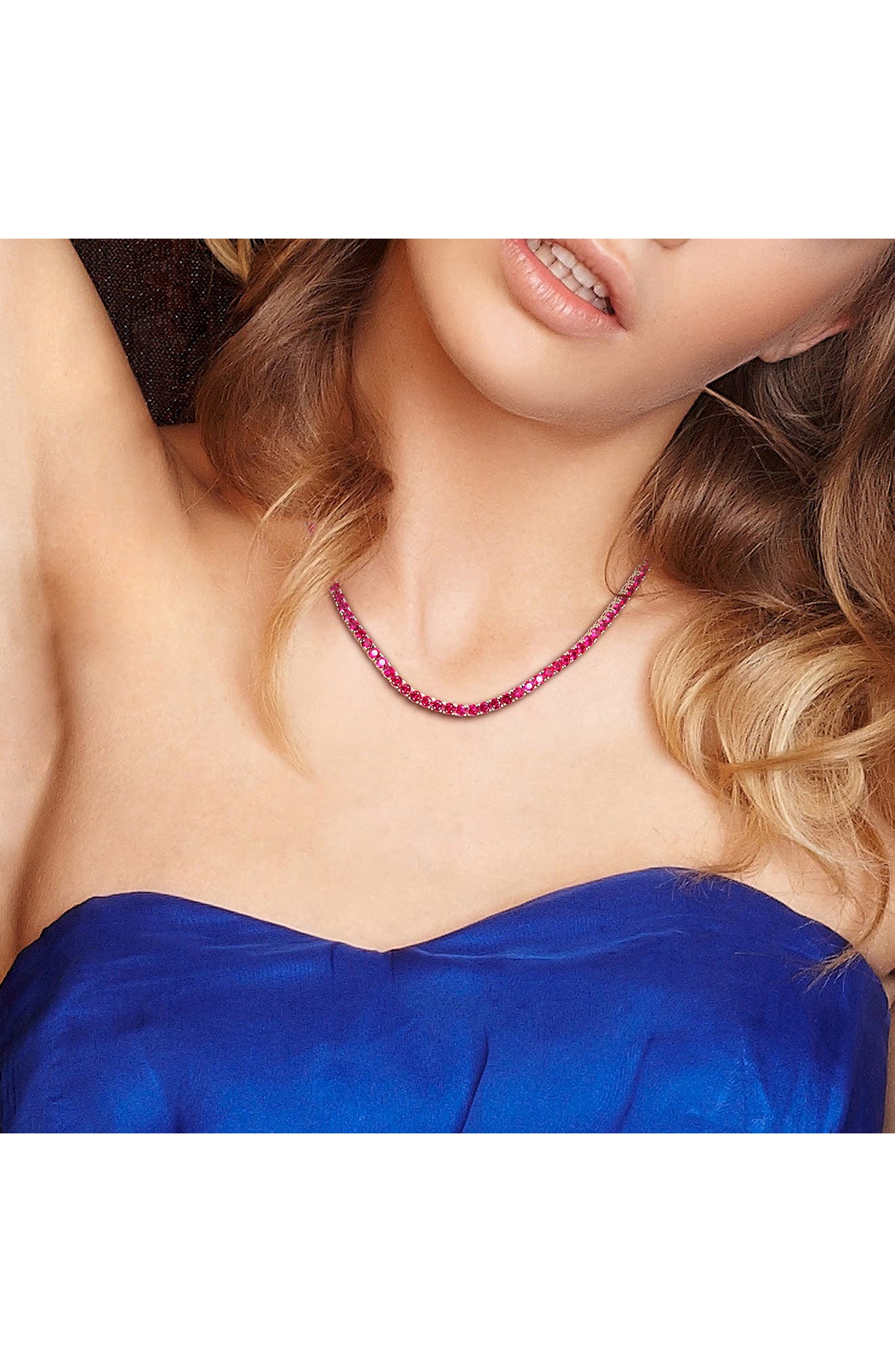 DELMAR Lab Created Ruby Tennis Necklace (Women) | Nordstromrack