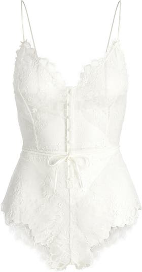 Ultrafine Lace Scoop Bralette & Shorts Set