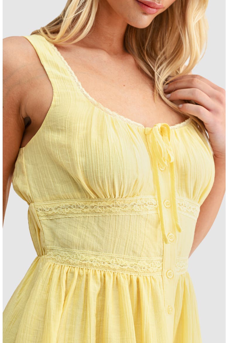 Square Neck Button Front Minidress, Alternate, color, YELLOW