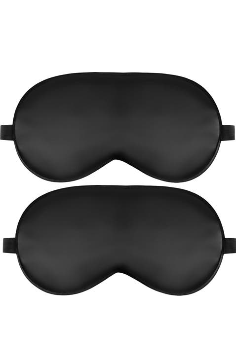2 Pcs Silk Elastic Band Sleep Eye Mask Set