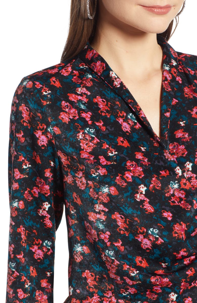 Something Navy Draped Front Top, Alternate, color, 