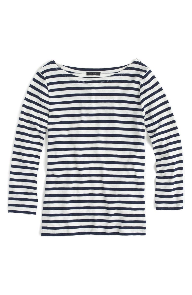 J.Crew Stripe Boat Neck Tee, Alternate, color, 