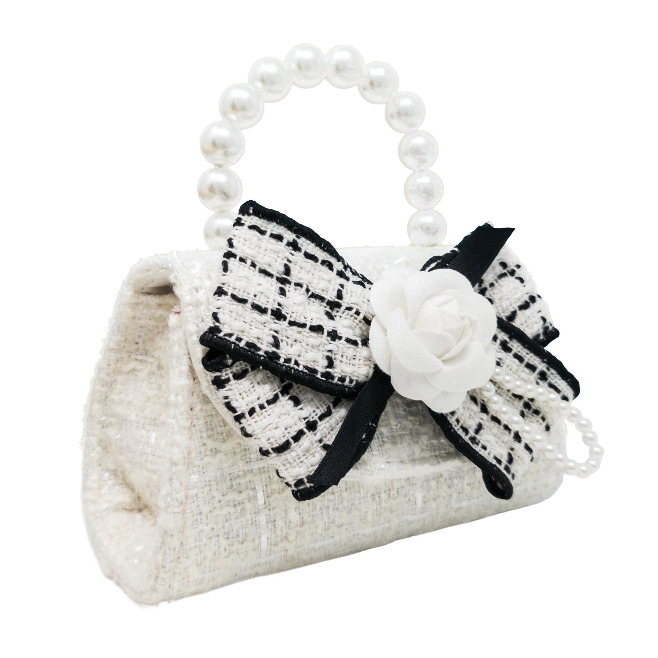 Coco Ribbon Bow Pearl Handbag, Alternate, color, Ivory Pearl