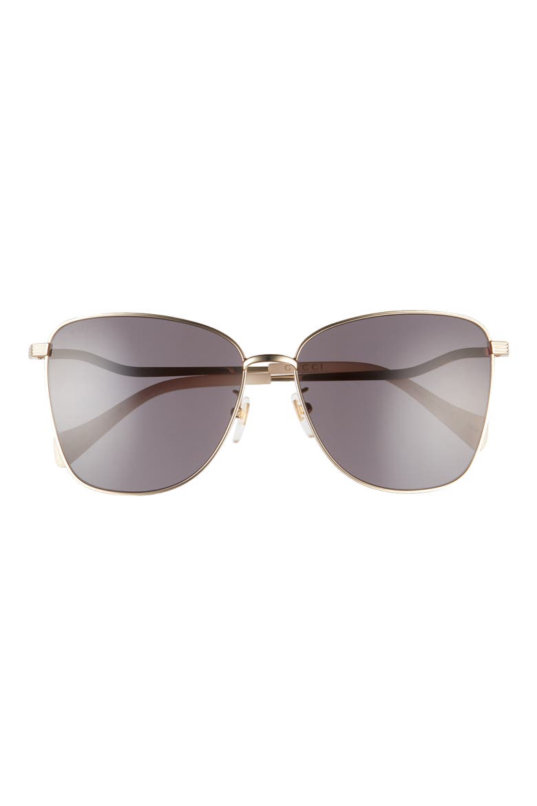 60mm Square Sunglasses, Main, color, GOLD/ GREY