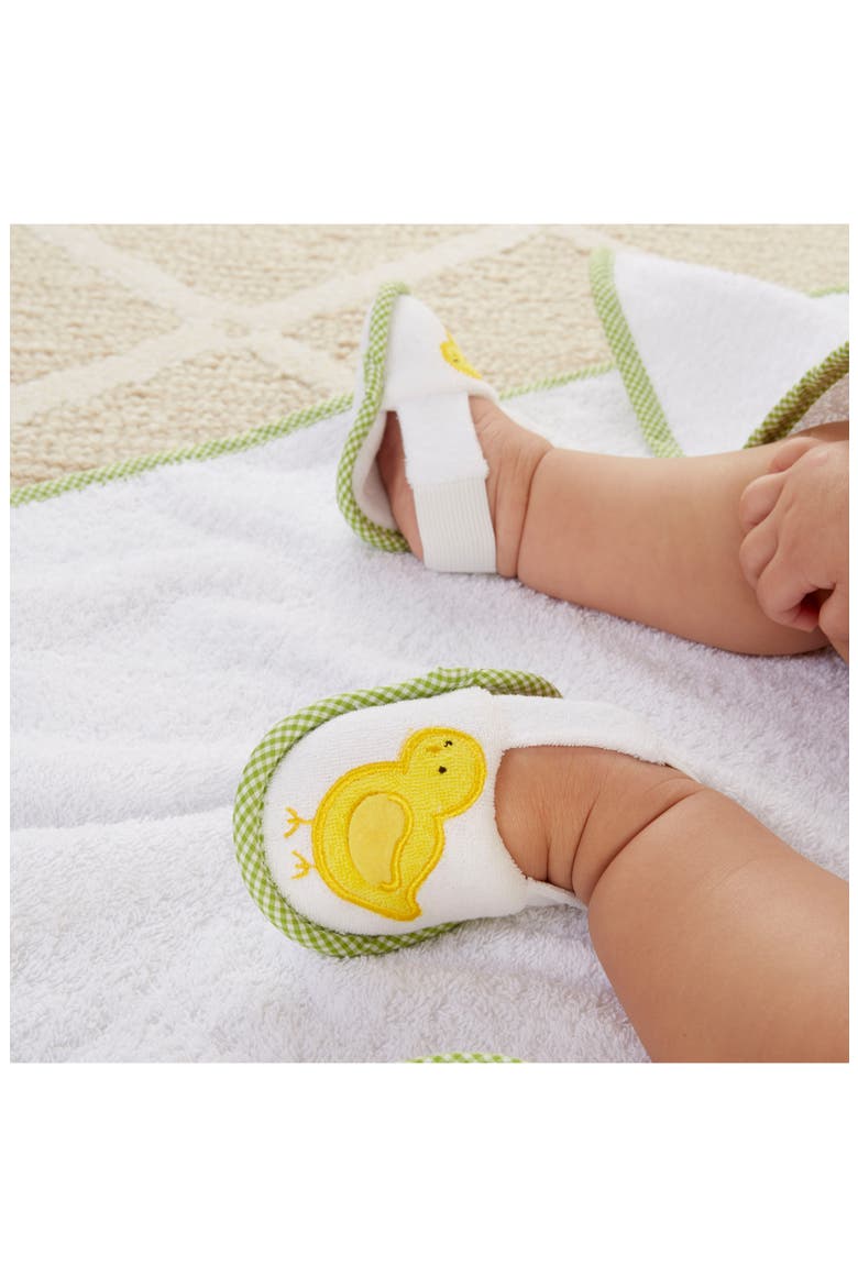Farmhouse Friends Hooded Robe, Slippers & Bath Mitt Set, Alternate, color, WHITE/PINK