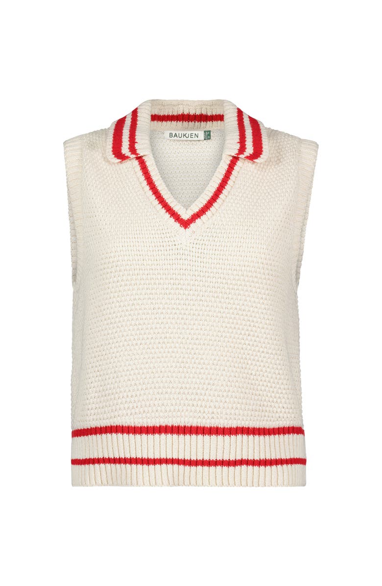 81043072 Agnes Ecotec Knitted Vest, Alternate, color, Cream & Crimson