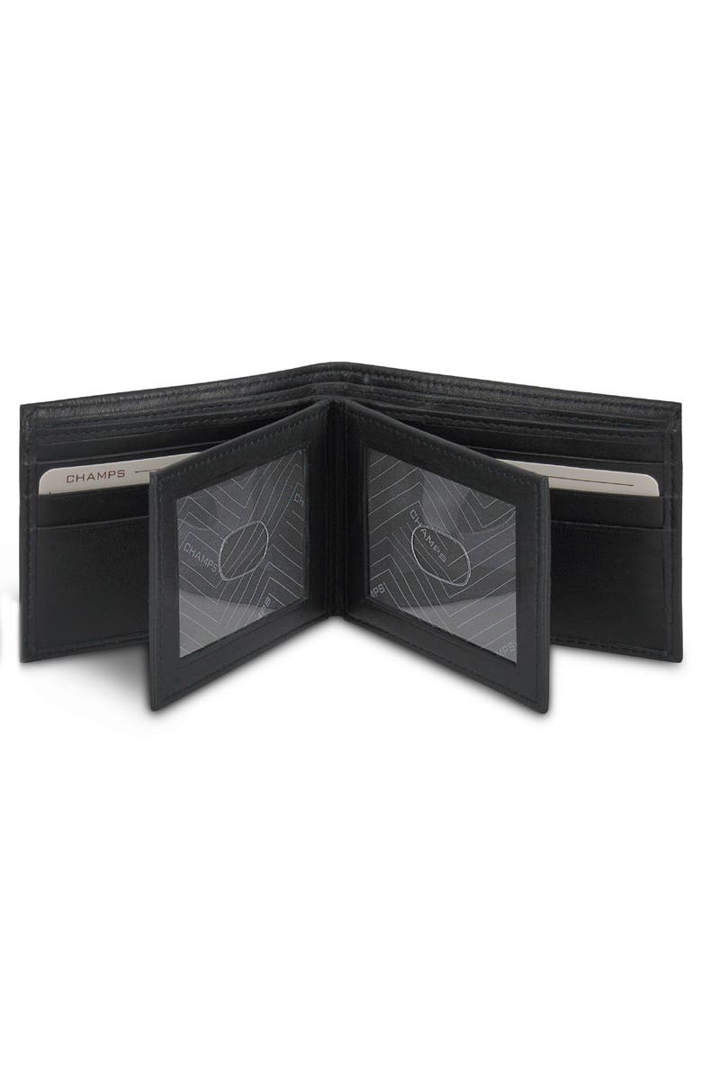 CHAMPS Classic Leather Bifold Wallet, Alternate, color, Black