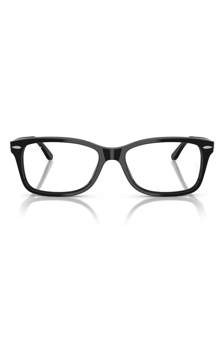 Ray-Ban 53mm Square Optical Glasses, Main, color, Shiny Black