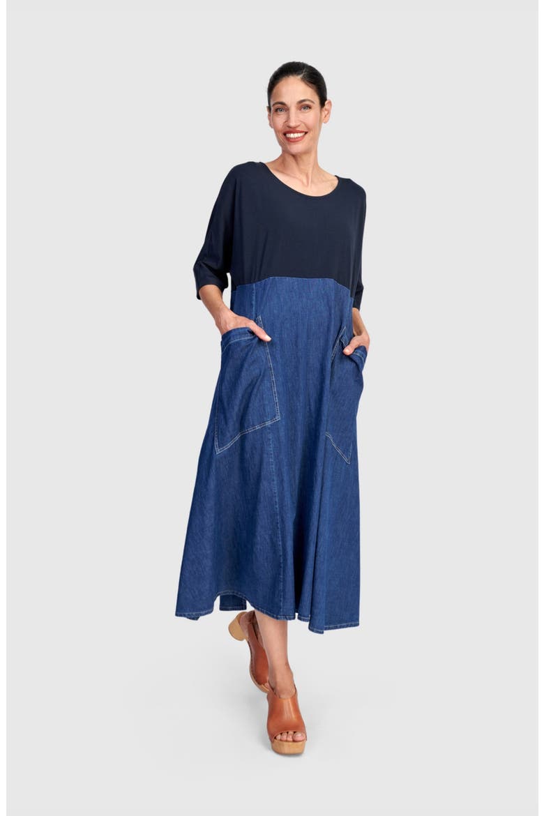 Amelia A-Line Dress, Main, color, Denim