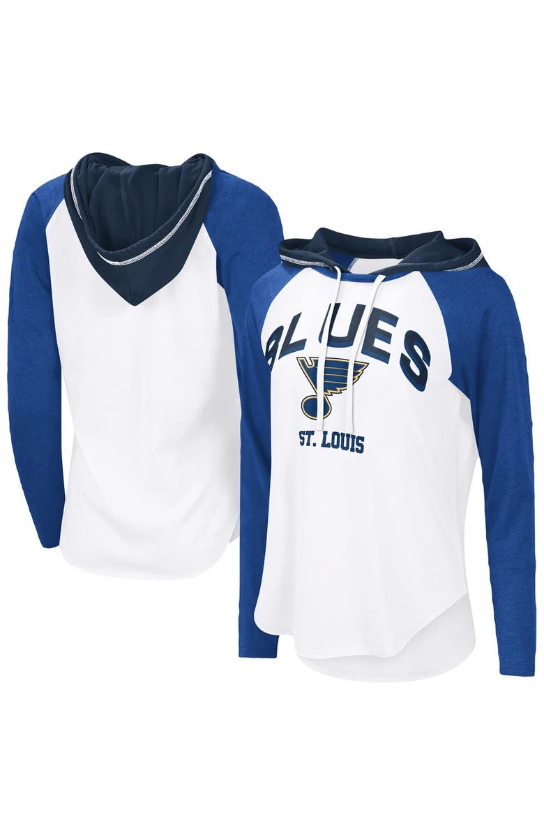G-III 4HER BY CARL BANKS Women's G-III 4Her by Carl Banks White St. Louis Blues VIP Raglan Long Sleeve Hoodie T-Shirt, Main, color, White