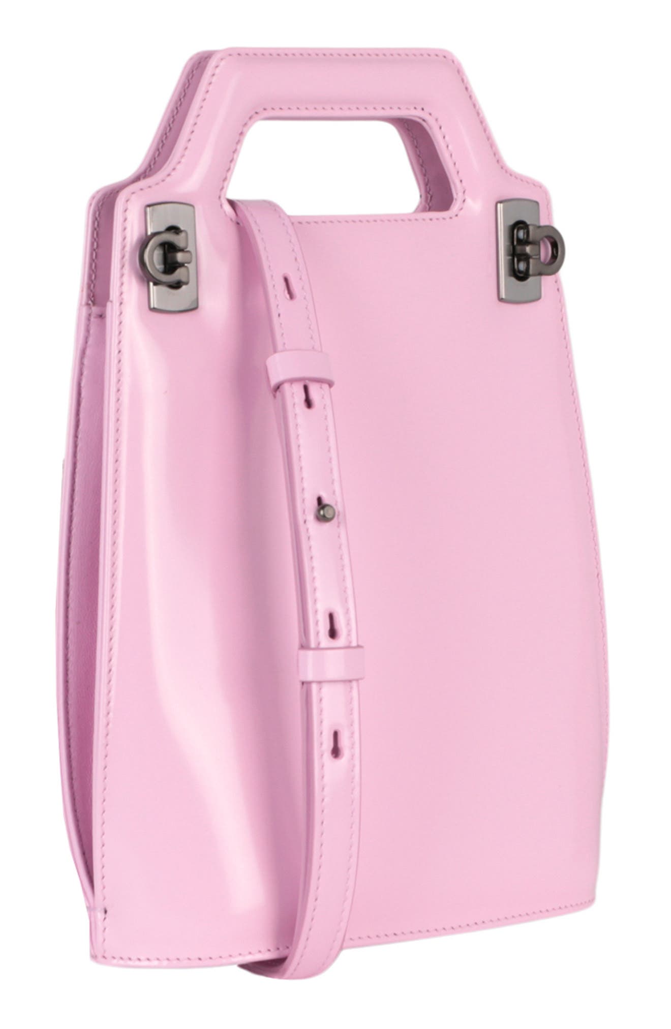 FERRAGAMO Gancio Leather Crossbody Bag, Alternate, color, Pink