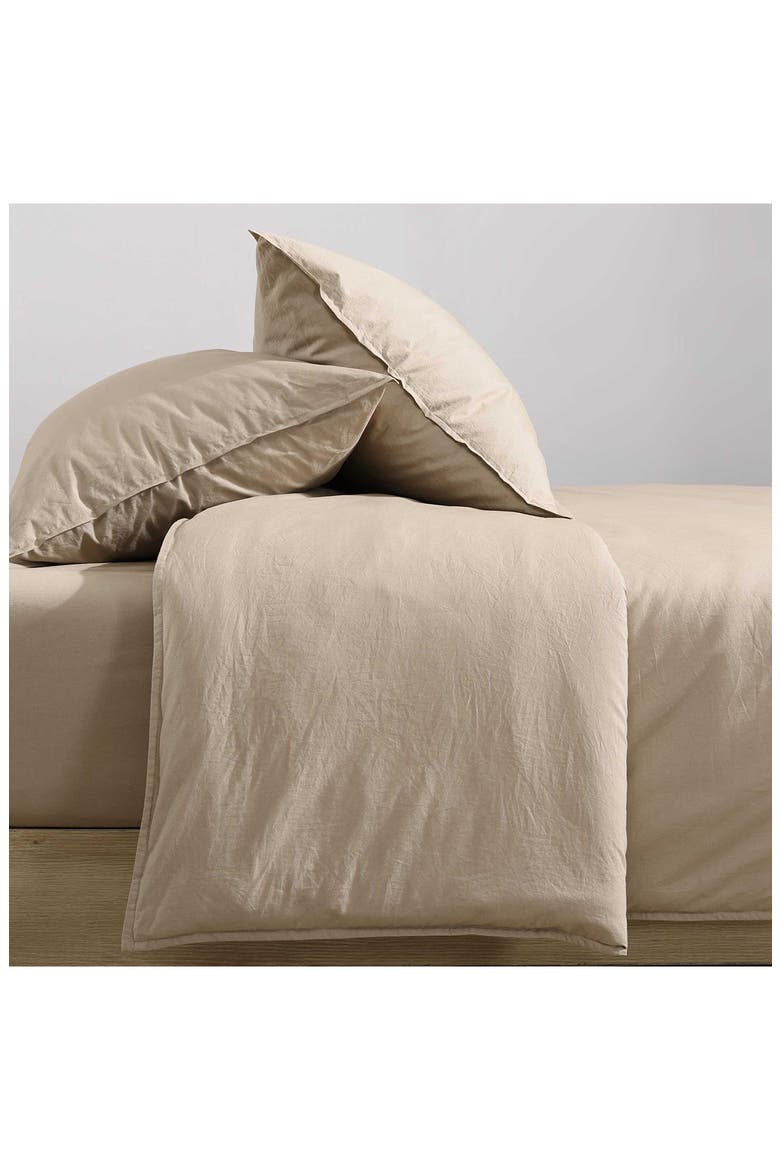 Washed Percale Comforter & Shams Set, Alternate, color, BROWN