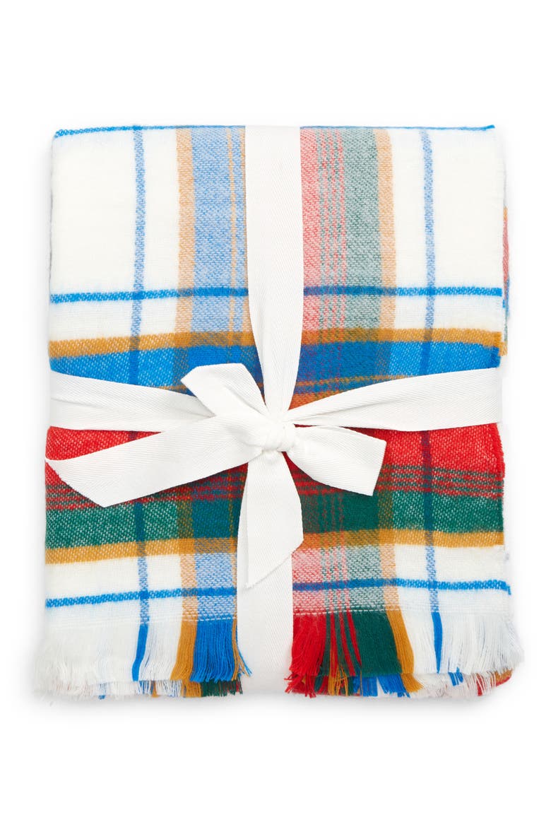 Family Woven Plaid Throw Blanket, Alternate, color, IVORY MULTI PREPPY PLAID
