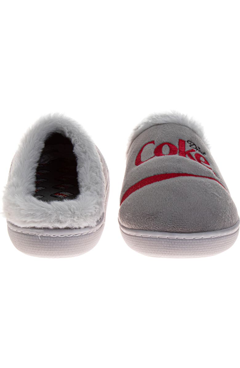 Coca Cola Diet Coke<sup>®</sup> Faux Fur Trim Slipper, Alternate, color, Grey