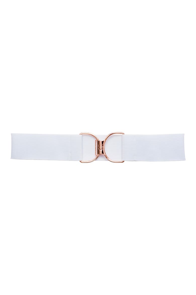 Bubbly Oversize Clasp Stretch Belt, Main, color, WHITE