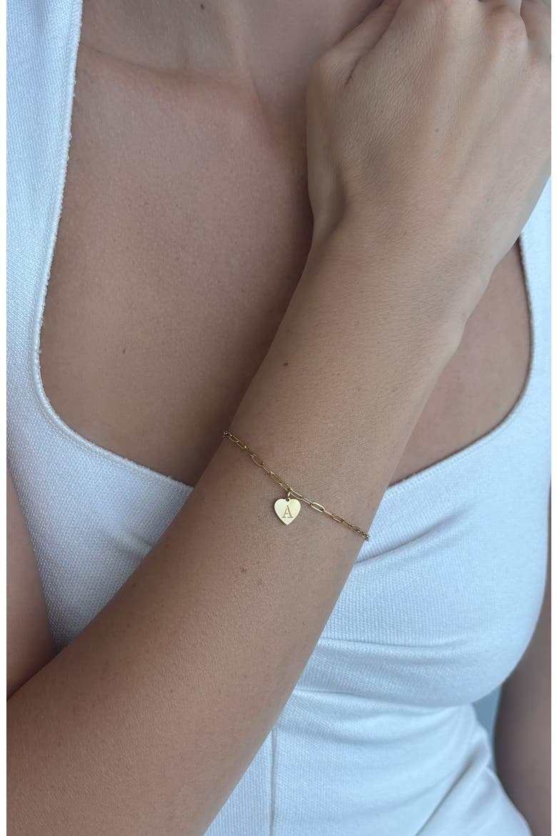 Initial Chain Bracelet, Alternate, color, GOLD-B
