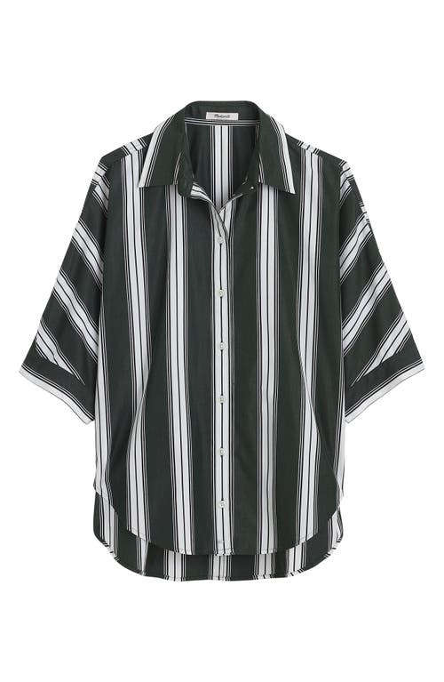 MADEWELL MADEWELL STRIPE OVERSIZE SHORT SLEEVE BUTTON-UP SHIRT 
