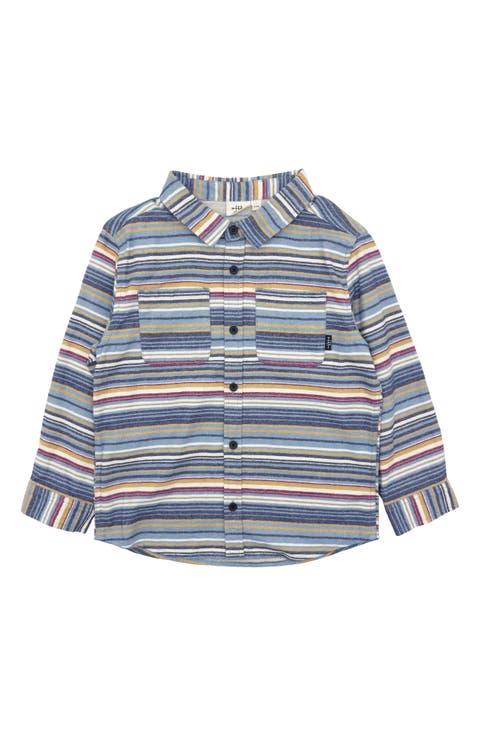 Kids' Sundown Stripe Cotton Flannel Button-Up Shirt (Toddler & Little Kid)