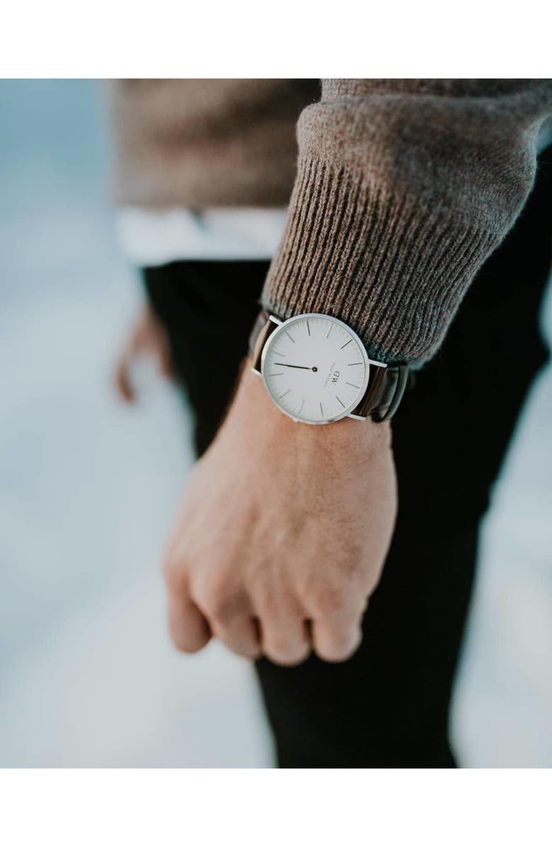 Daniel Wellington Classic St. Mawes Leather Strap Watch, 40mm, Alternate, color,