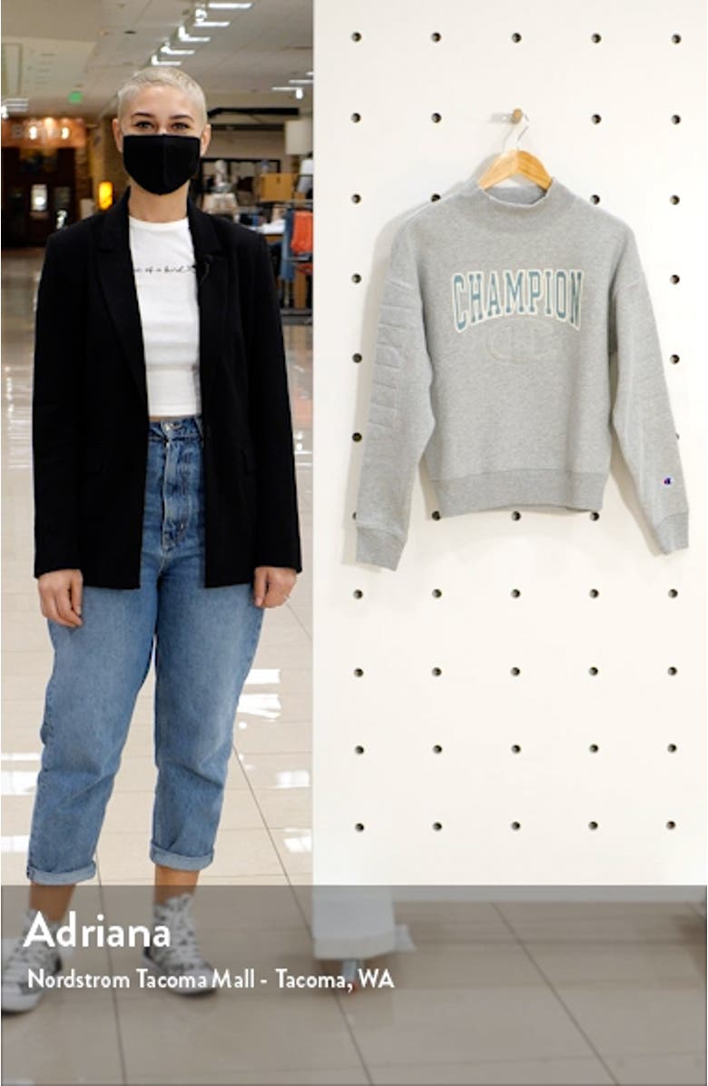 Reverse Weave<sup>®</sup> Quilted Mock Neck Sweatshirt, sales video thumbnail