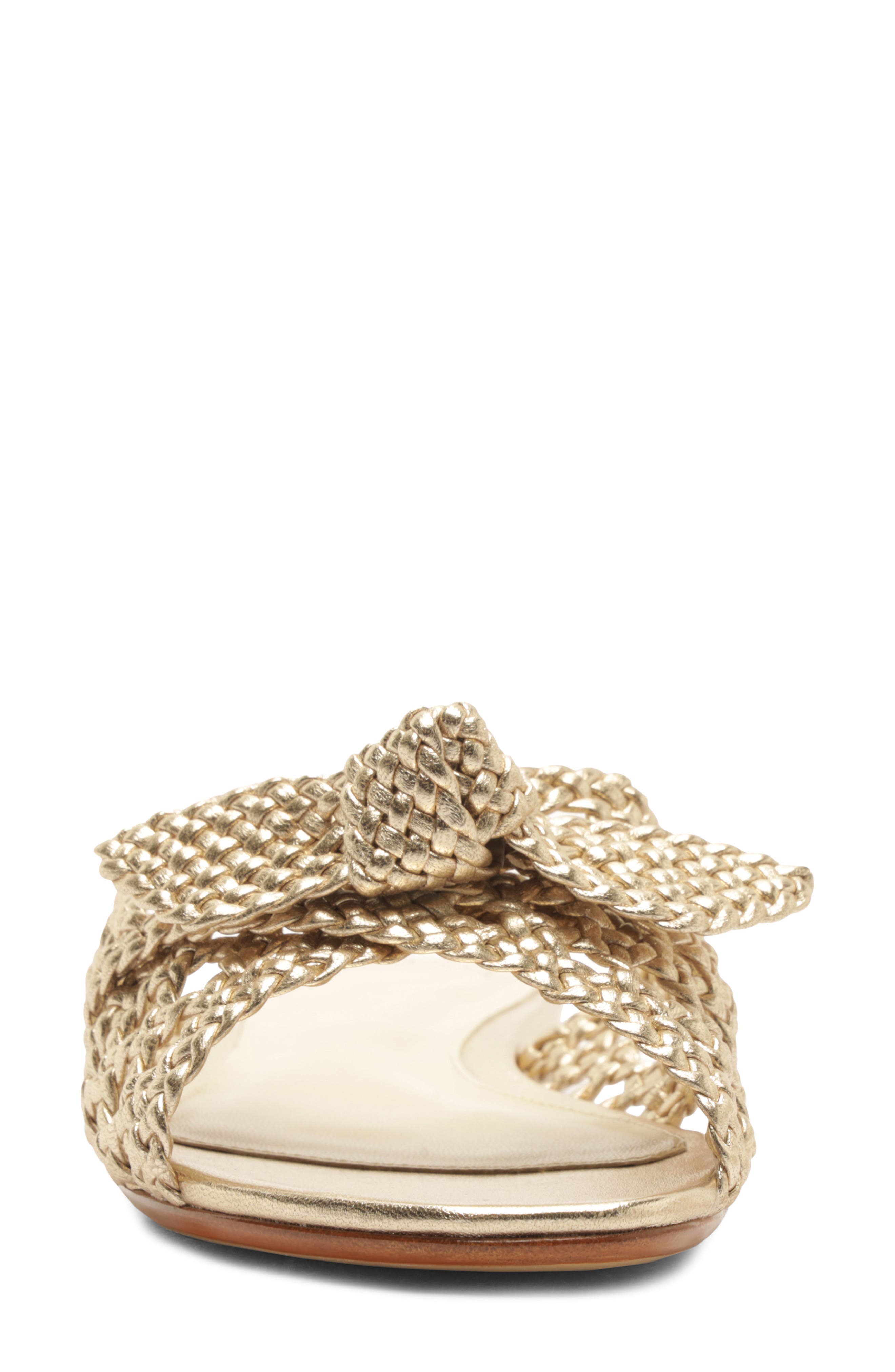 Alexandre Birman Belinda Woven Slide Sandal, Alternate, color, Golden