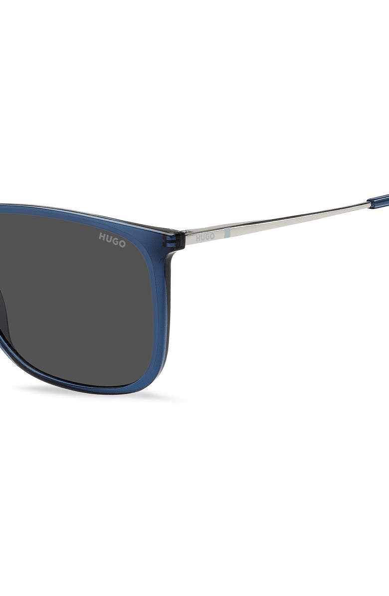 BOSS 57mm Square Sunglasses, Alternate, color, Blue Palladium