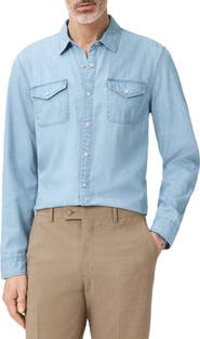 John Varvatos Marshall Coated Western Snap-Up Shirt