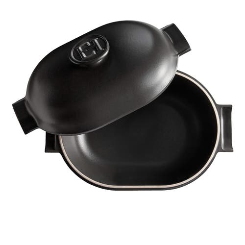 Emile Henry Delight 4.3 Quart Oval Dutch Oven, Slate In Slate
