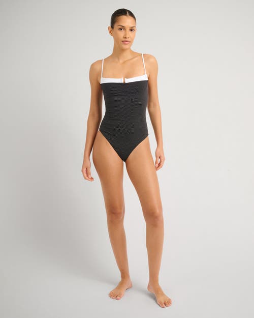 Onia Micro Polka Dot Melanie One Piece In Black