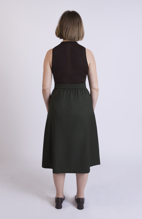Aam The Label The Wool Midi Skirt In Green