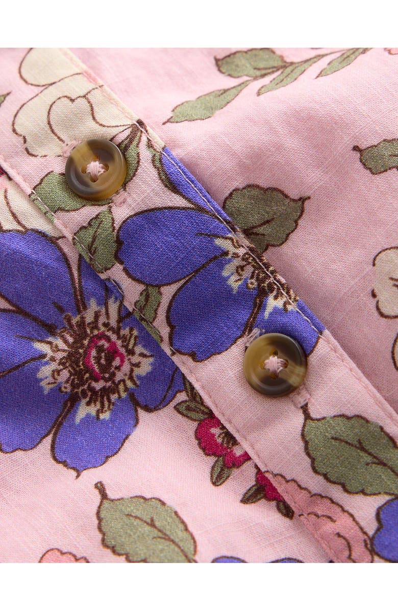 Mini Boden Button-Up Romper, Alternate, color, Pink Floral