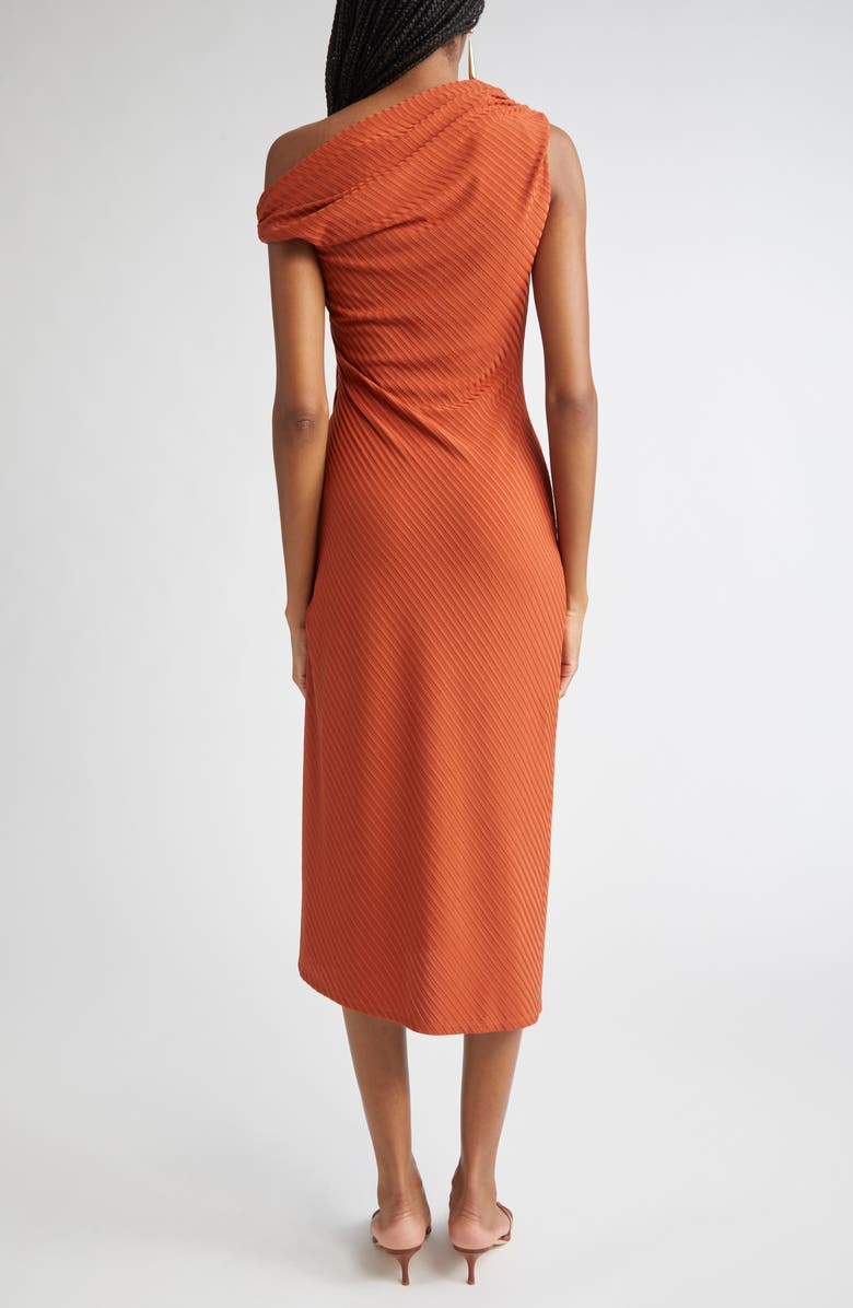 Ramy Brook Benja Asymmetric Ruched Dress, Alternate, color, Amber